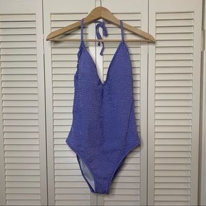 NWT J. Crew halter neck ruffle bathing suit